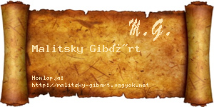 Malitsky Gibárt névjegykártya